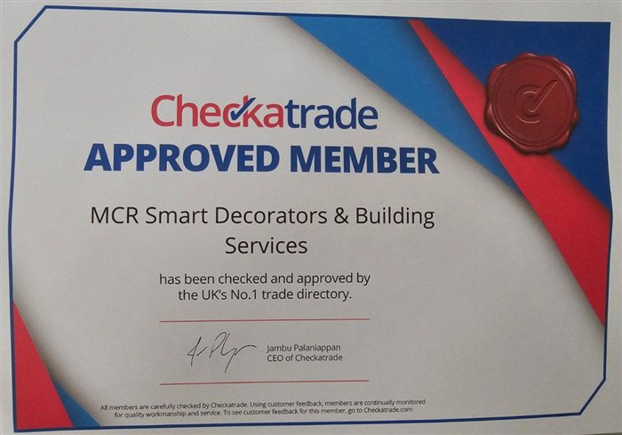 Checkatrade Approved Member certificate for Amiry Renovation